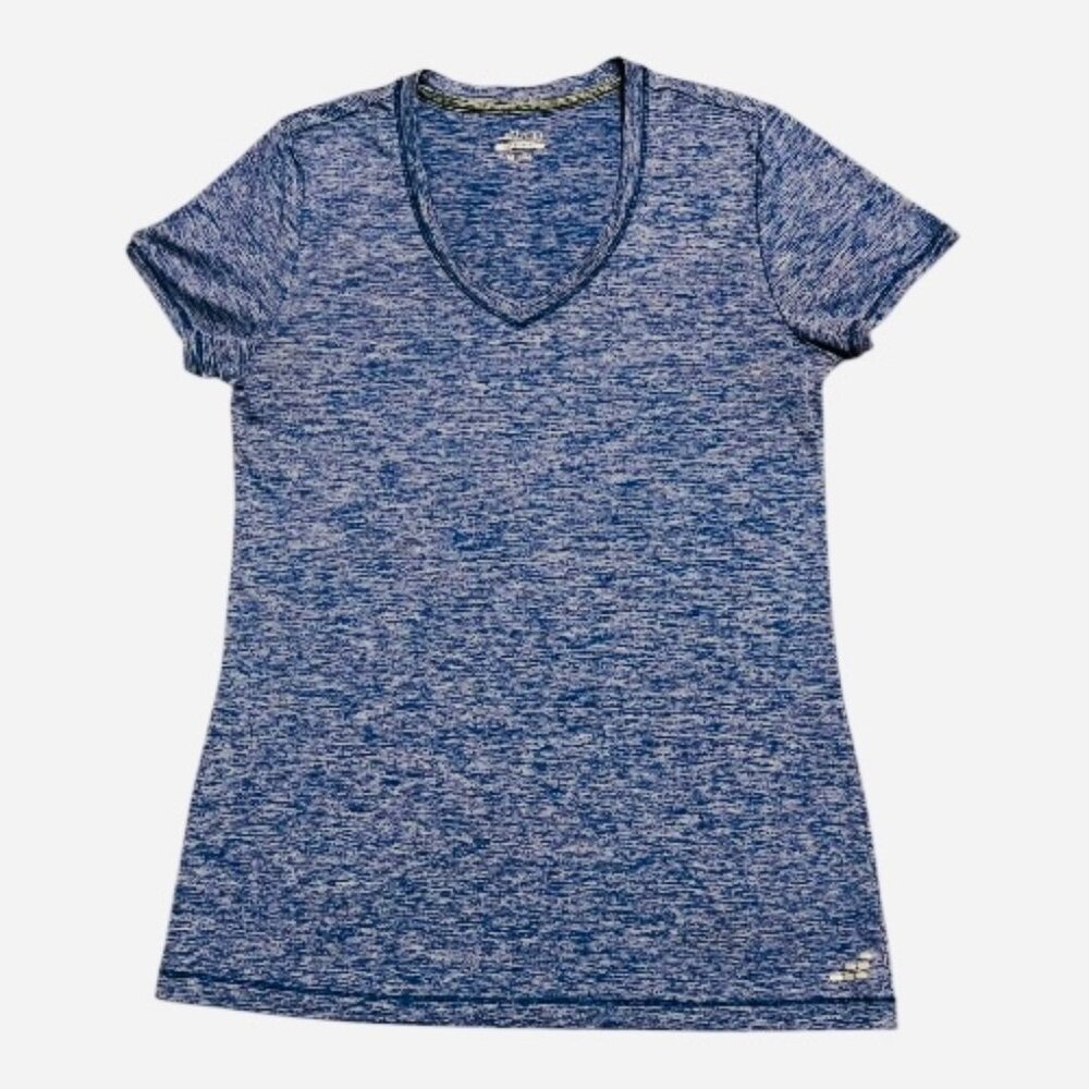 BCG Tru Wick Women's Workout Short Sleeve V-Neck T-Shirt Purpleish/Blue Size M